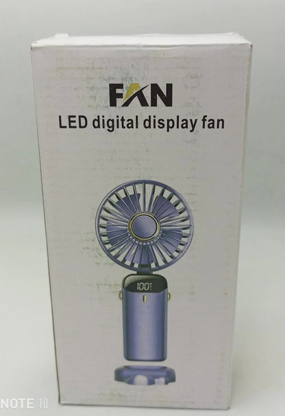 LED Digital Display Rechargeable Fan with USB Cable