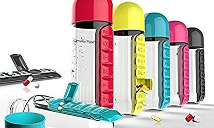 2-in-1 Medicine Organizer with Water Bottle