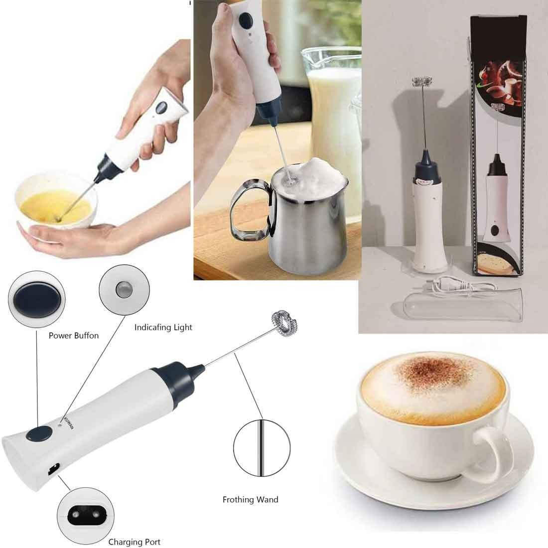 Rechargeable Electric Coffee Frother & Milk Beater