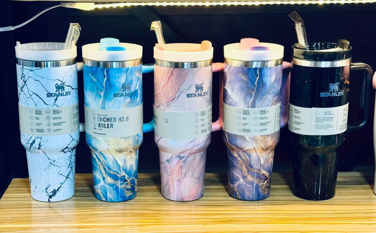 1200ml Stainless Steel Stanley Tumbler Glossy Marble Shades