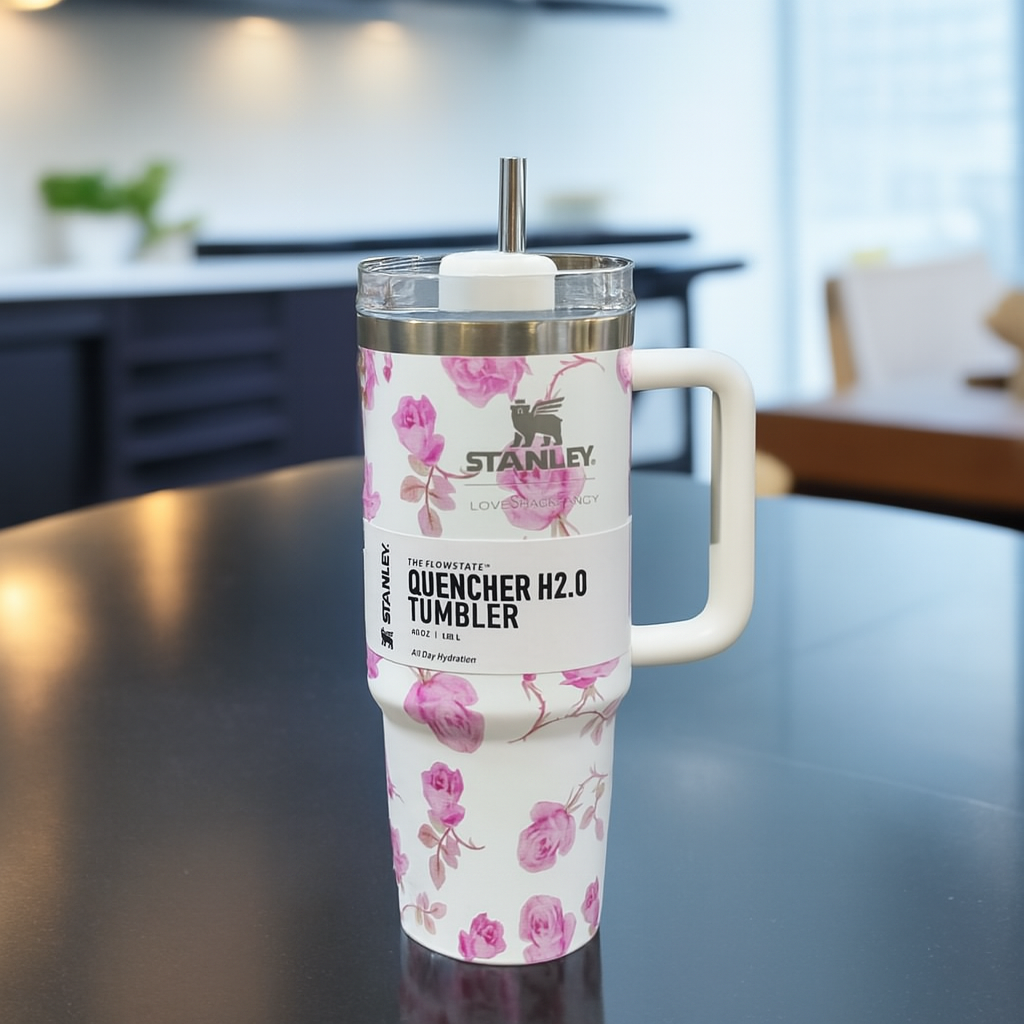 1200ml Stainless Steel Stanley Tumbler Glossy Marble Shades