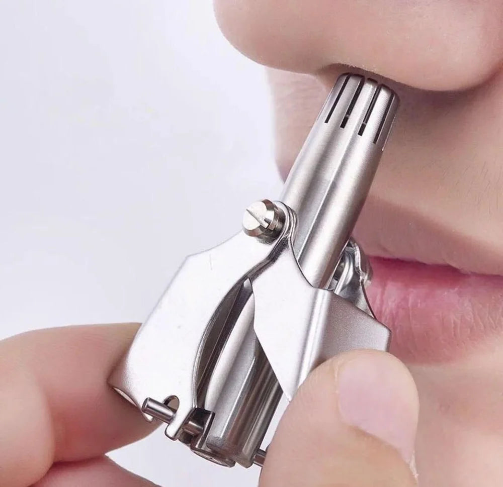 Stainless Steel Manual Nose Hair Trimmer | Painless & Portable Grooming Tool
