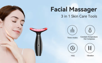 3-in-1 Skin Care Face Massage Tool with Vibration and Light Therapy