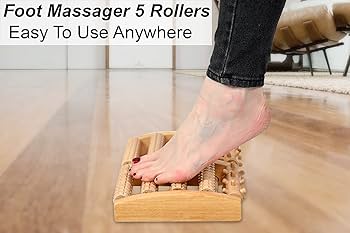 Foot Massage, Wooden Roller Massager Reflexology Foot Therapy