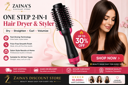 One Step 2-in-1 Hair Dryer & Styling Brush | Fast Drying, Straightening & Curling Tool
