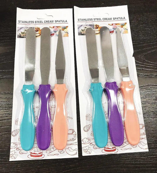 Multicolor Stainless Steel Bread Knife Set - 3 Pcs