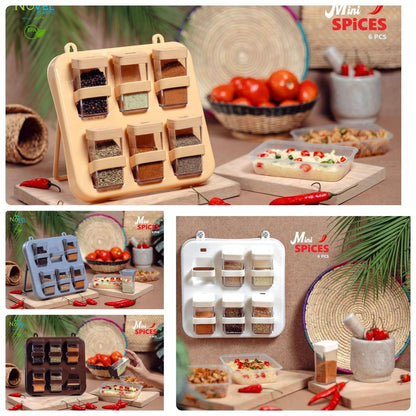 Multicolor Spices Rack - 6 Pcs Kitchen Organizer