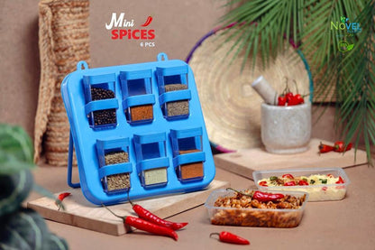 Multicolor Spices Rack - 6 Pcs Kitchen Organizer