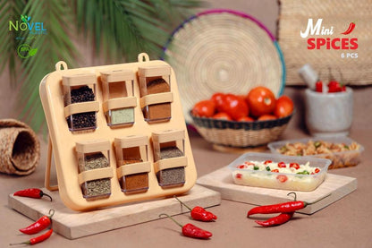 Multicolor Spices Rack - 6 Pcs Kitchen Organizer