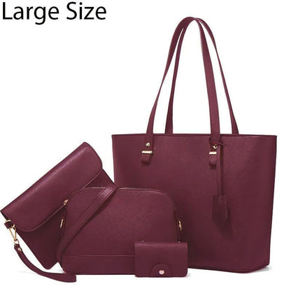 Women's PU Leather Plain Shoulder Bag