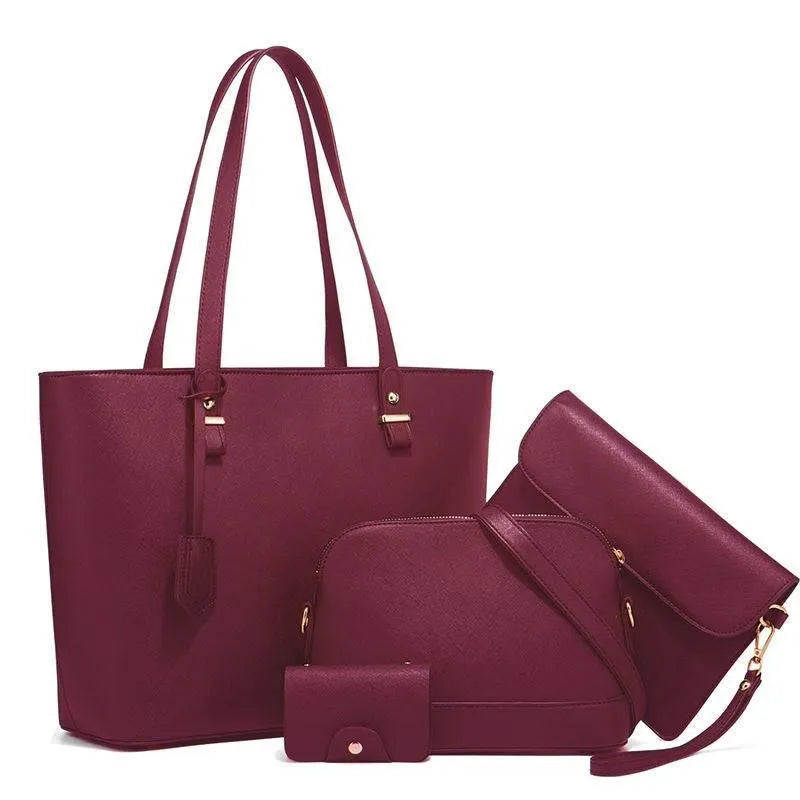 Women's PU Leather Plain Shoulder Bag
