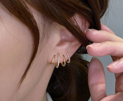 Arrow Shaped Gold Plated Zircon Studs