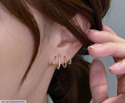 Arrow Shaped Gold Plated Zircon Studs