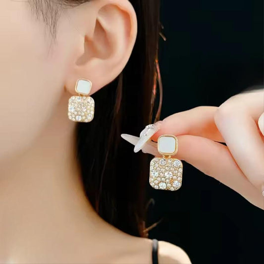 Fashion Rhinestone Square Earrings For Women (PJT-984)