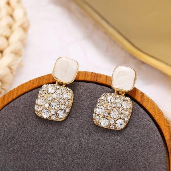 Fashion Rhinestone Square Earrings For Women (PJT-984)