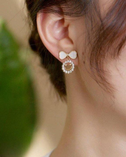 Smiley Face Zircon Korean Earrings (PXT-988)