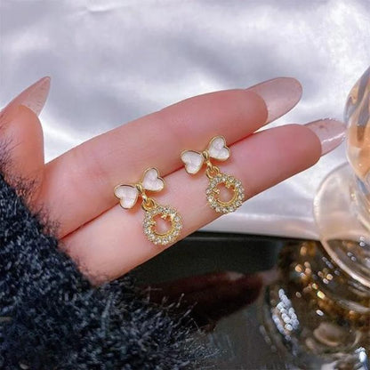 Smiley Face Zircon Korean Earrings (PXT-988)