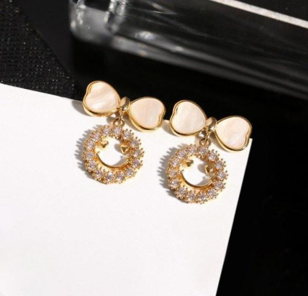 Smiley Face Zircon Korean Earrings (PXT-988)