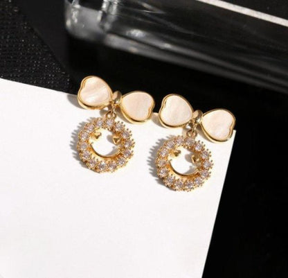 Smiley Face Zircon Korean Earrings (PXT-988)