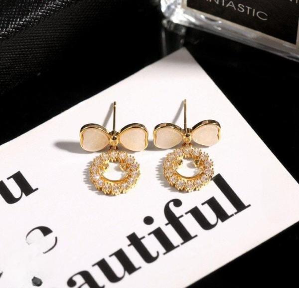 Smiley Face Zircon Korean Earrings (PXT-988)