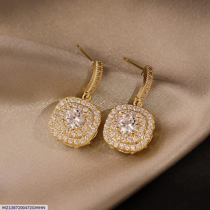Beautiful Sparkling Korean Zircon Earrings (PJT-990)