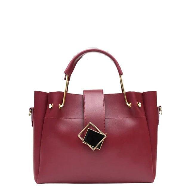 Chic Women's Faux Leather Shoulder Bag - 2 Pcs