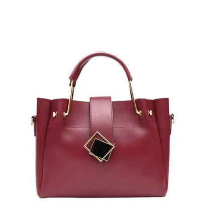 Chic Women's Faux Leather Shoulder Bag - 2 Pcs