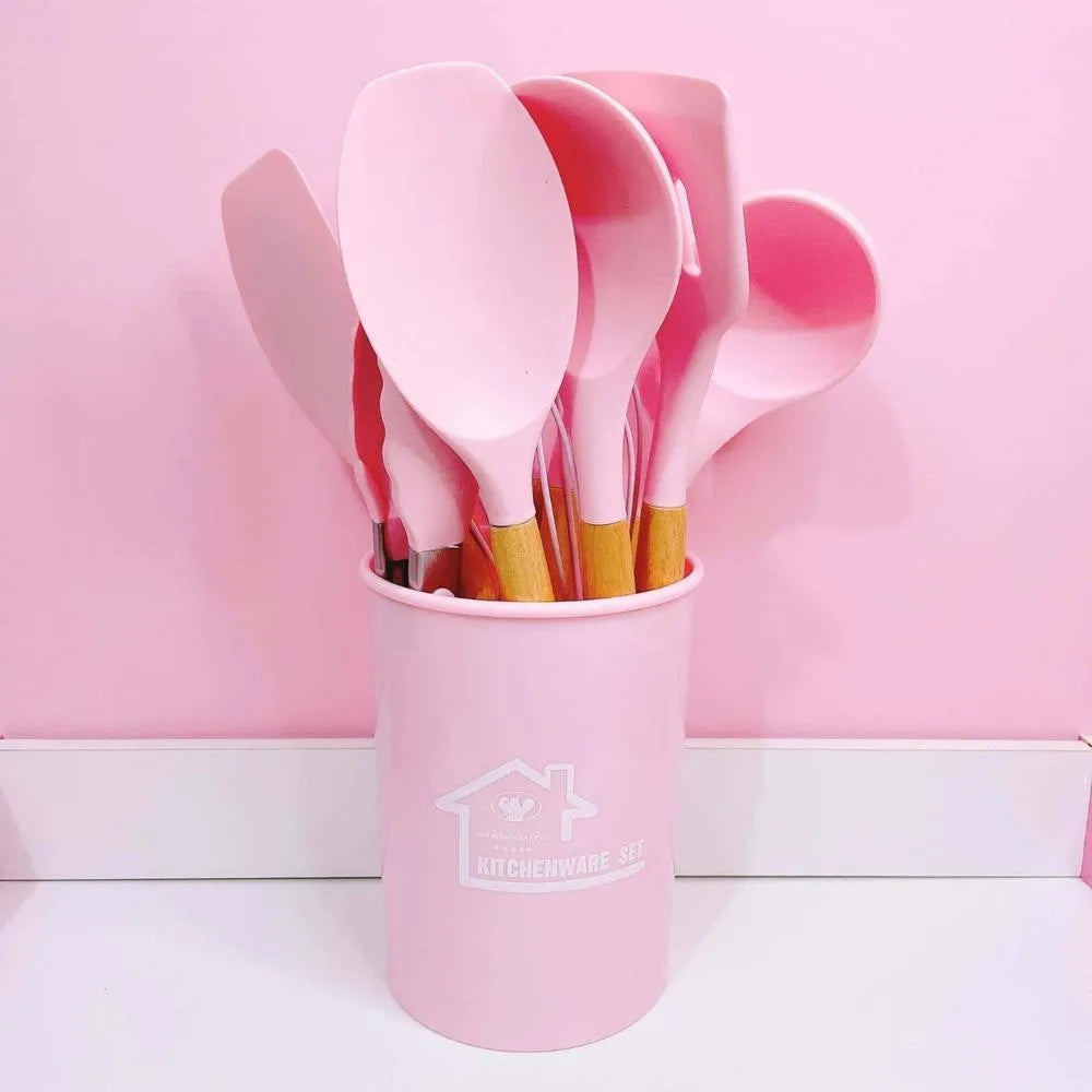 16 Pcs Silicone Spoon Set – Perfect for Cooking and Serving