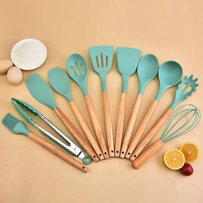 16 Pcs Silicone Spoon Set – Perfect for Cooking and Serving