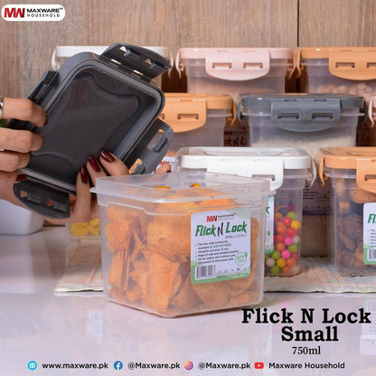 Flick n Lock Jar – Airtight Storage, Effortless Access