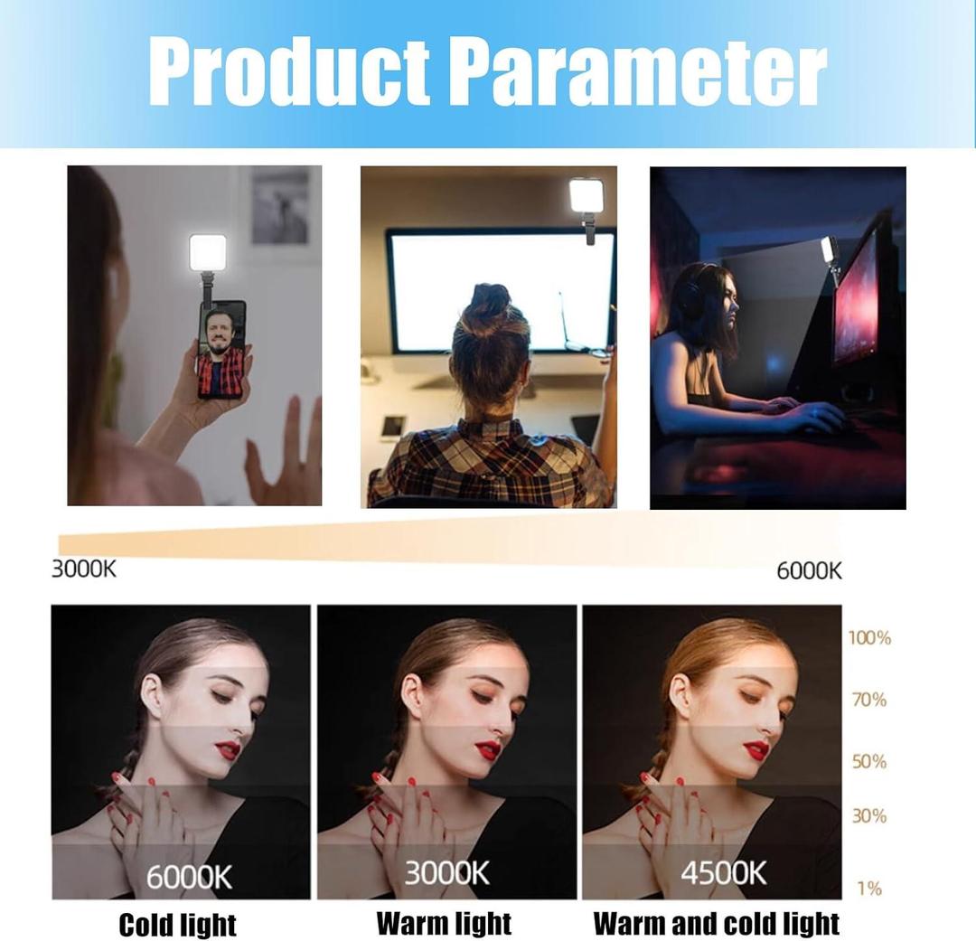 Plokama PK-79 LED Selfie Video Light for Mobile & Camera – 3 Light Modes, 3200K-5600K