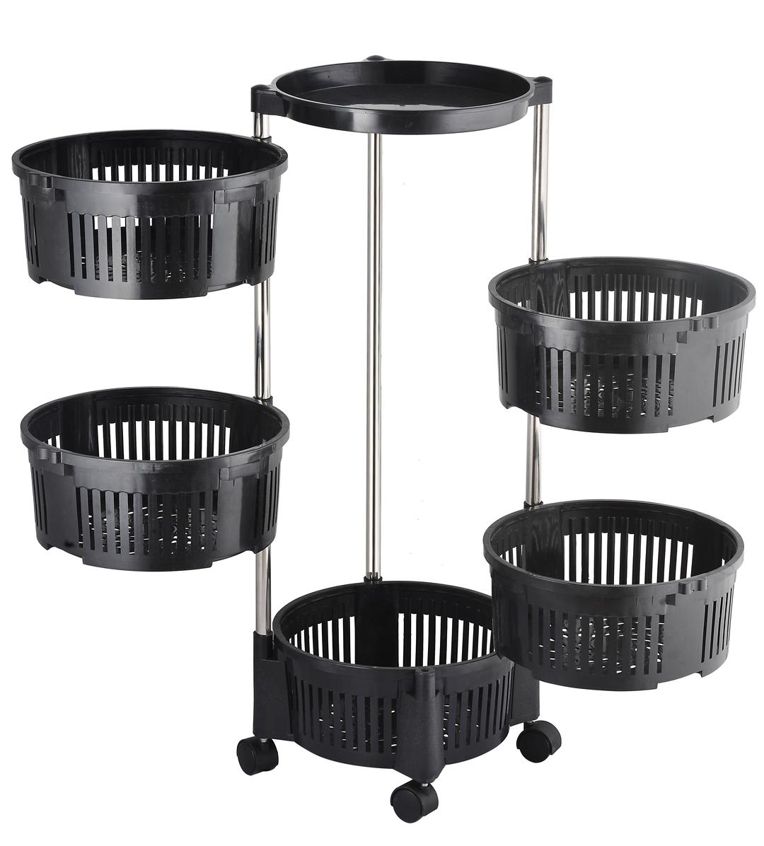 5- Tier Stylish Plastic Fruit Basket - 1 Pc for All Your Fresh Produce