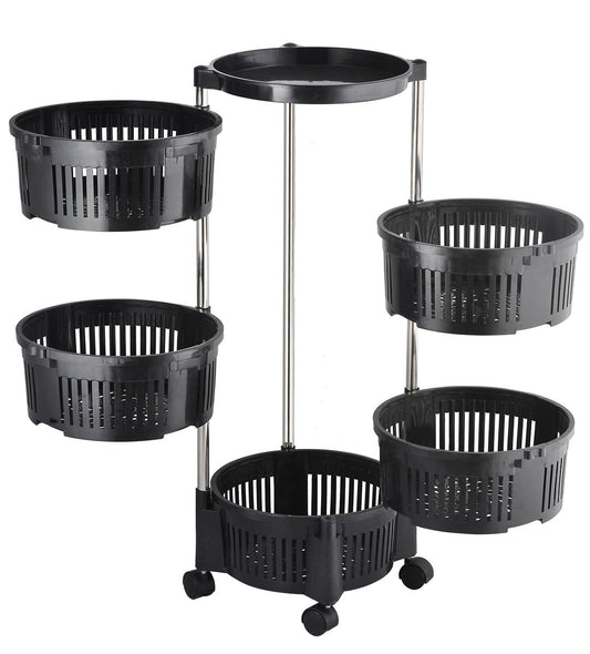 5- Tier Stylish Plastic Fruit Basket - 1 Pc for All Your Fresh Produce