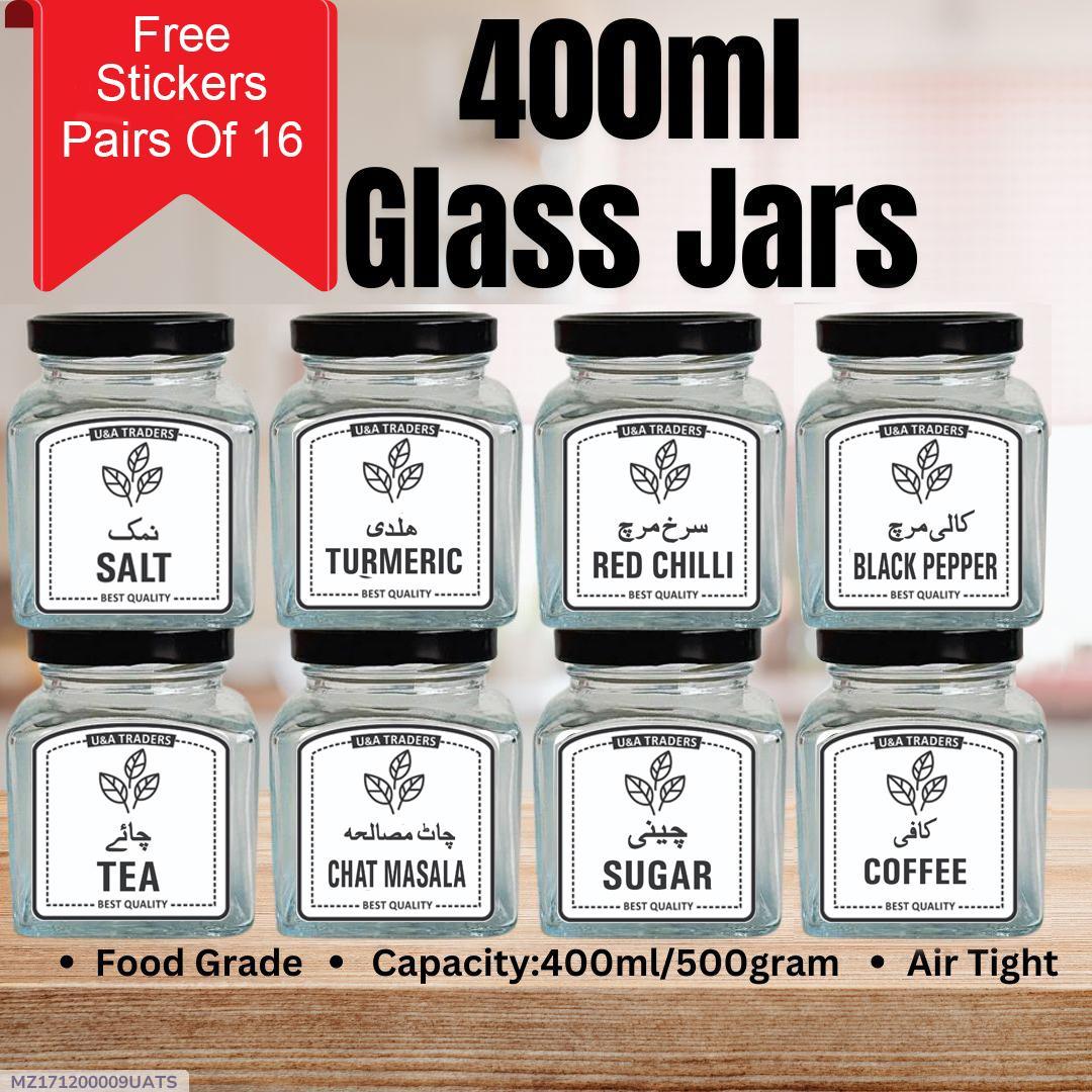 Stylish 8 Pcs Spices Jar Set