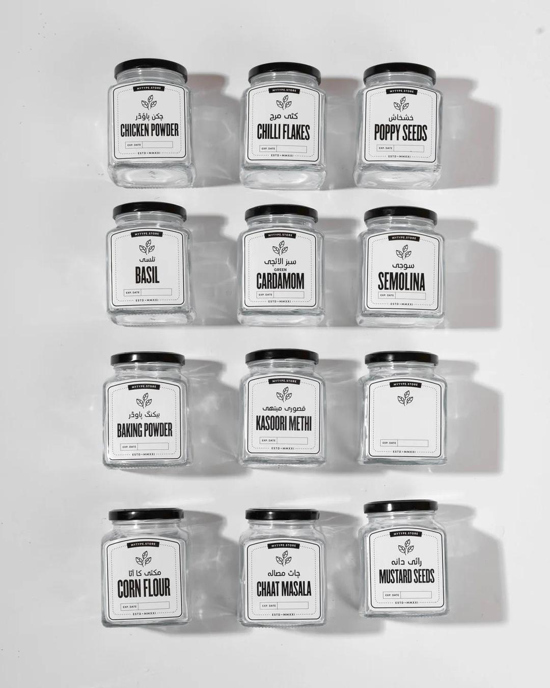 Stylish 8 Pcs Spices Jar Set