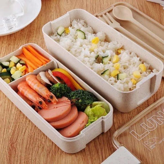 2 Layer Bento Box With Fork & Spoon