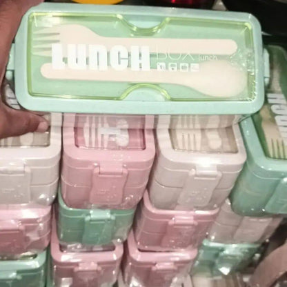 2 Layer Bento Box With Fork & Spoon