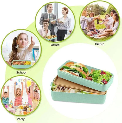 2 Layer Bento Box With Fork & Spoon