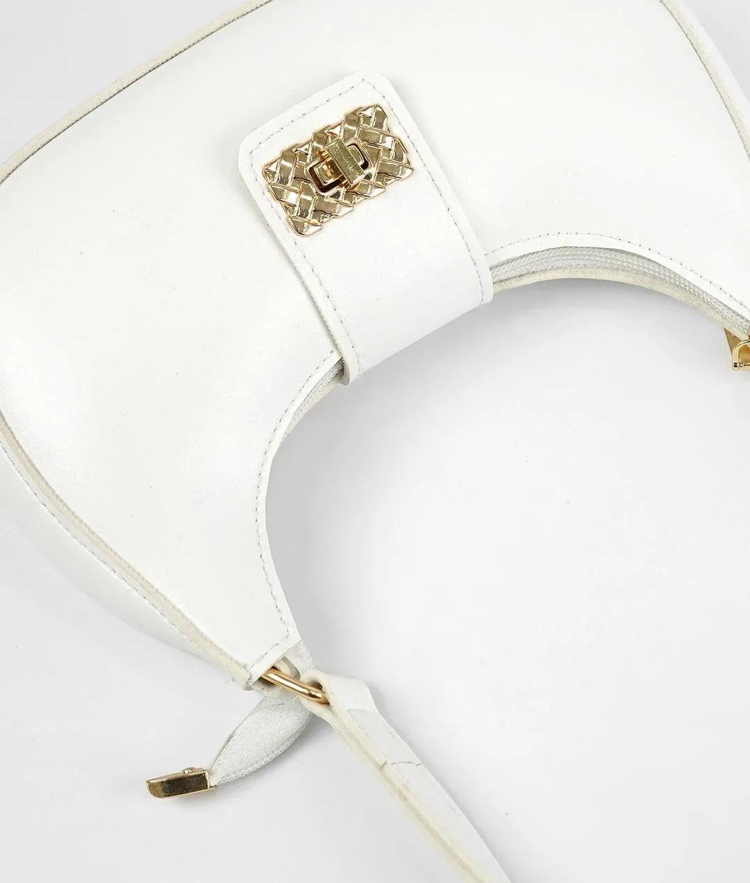 Girl's PU Leather Plain Shoulder Bag Moon Shap Bag