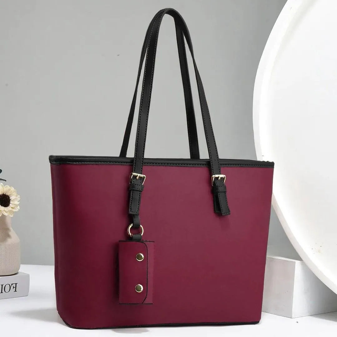 Women's PU Leather Plain Shoulder Bag