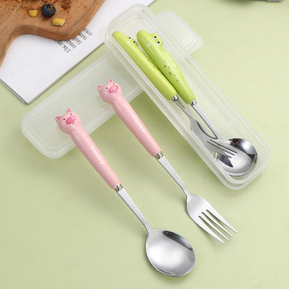 2 Pcs Multicolor Stainless Steel Cutlery Set