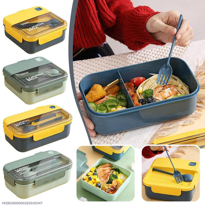 Bento Lunch Box Reusable 2 Compartment Food Container