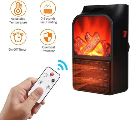 Portable Plug-In Wall Heater with Adjustable Temperature