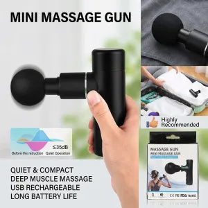 Mini Massage Gun – Deep Muscle & Facial Massage Gun | USB Rechargeable