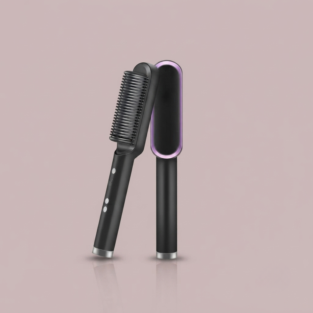 2-in-1 Hair Straightener Brush