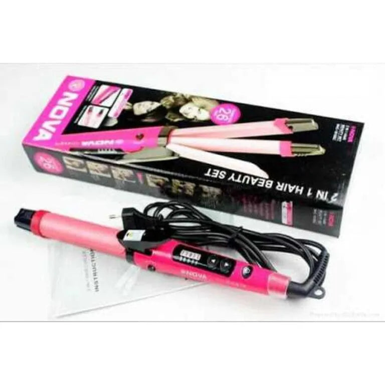 Nova Professional 2 In 1 Hair Straightener & Curler Women Hair Styler Hair Beauty Set