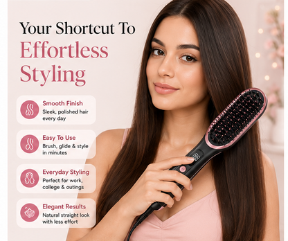 2-in-1 Hair Straightener Brush