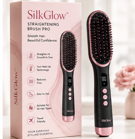 2-in-1 Hair Straightener Brush