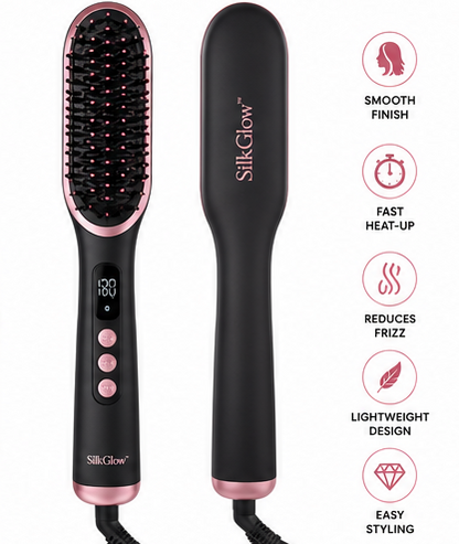 2-in-1 Hair Straightener Brush