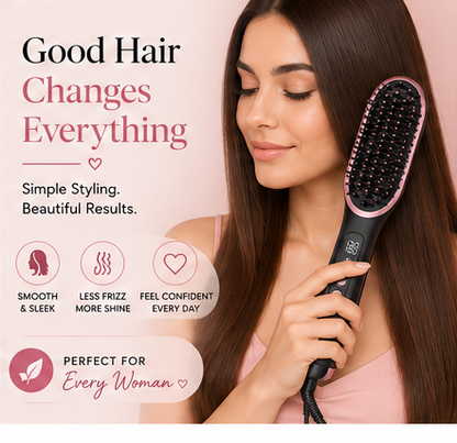 2-in-1 Hair Straightener Brush